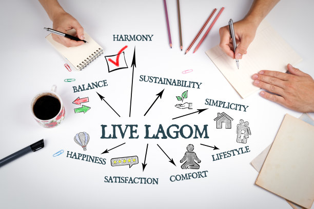 现场Lagom概念。白色办公桌旁的会议图片下载