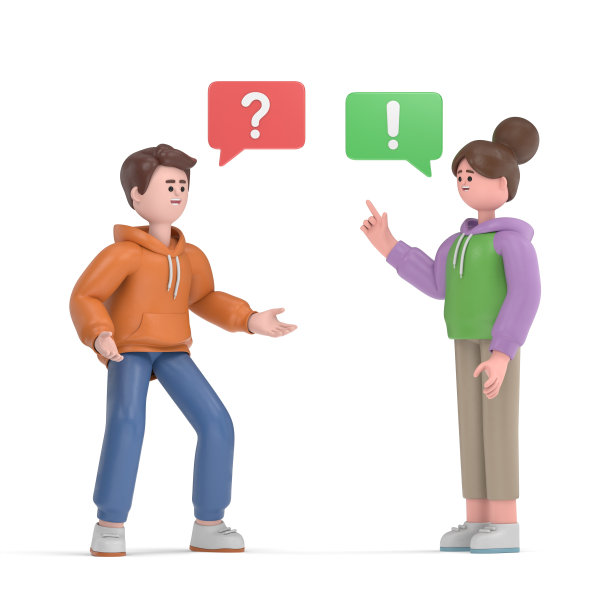 冲突：男女争吵（扁平风格3D渲染）图片下载