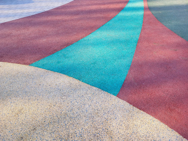 彩色背景的户外运动场橡胶涂层。从上面看图片下载