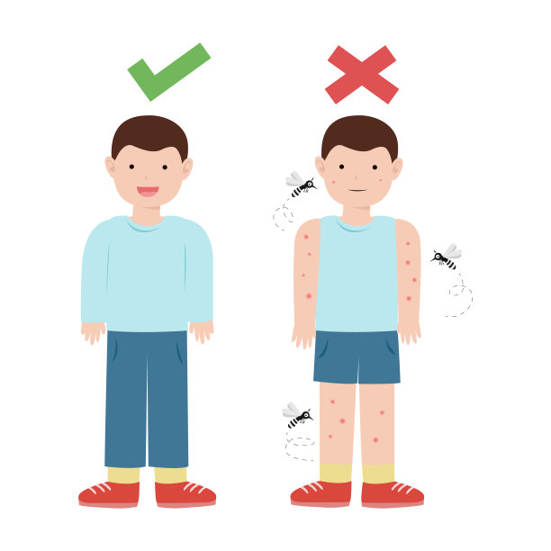 男士穿衣遮盖身体以防止蚊虫叮咬图片下载