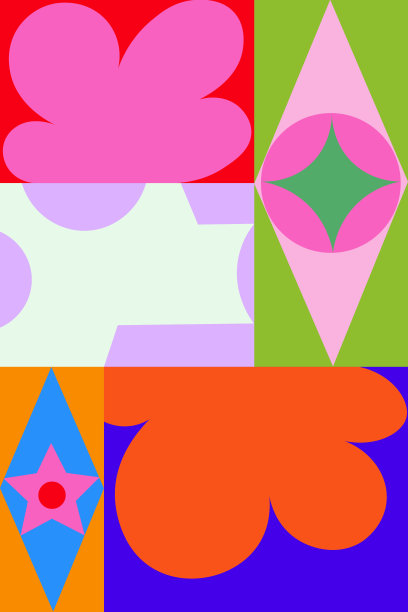 彩色几何形状背景插图图片下载