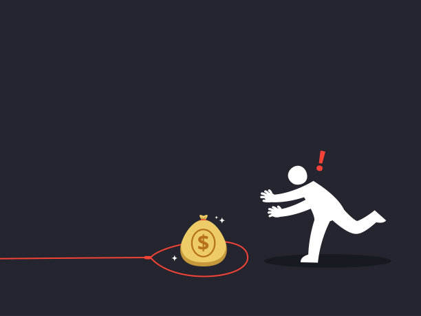 陷阱里有个钱袋。孤立矢量图图片下载