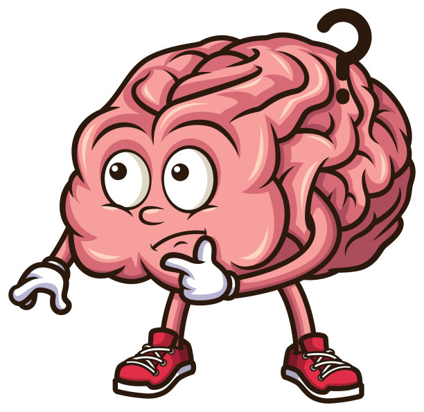 思考人脑的卡通人物插画图片下载