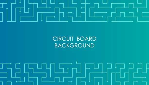 水平蓝色工程方案抽象背景与pcb轨道迷宫，封面，网站介绍在高清格式。互联网产品网页设计的UI模板布局。向量横幅图片下载