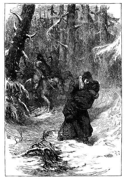 玛丽·罗兰森夫人和她的孩子们被一群印第安人俘虏- 17世纪图片下载