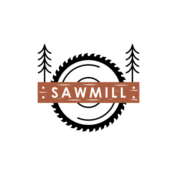锯木厂木工木木工老式松云杉标志设计图片下载