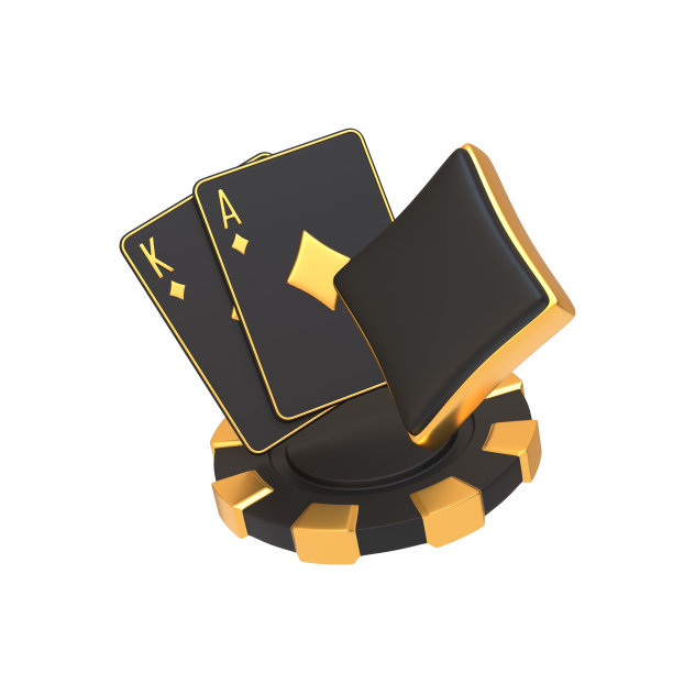 黑和金的国王王牌钻石卡组。3D渲染插图图片下载
