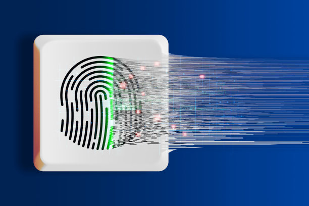 数字指纹扫描验证过程在计算机上的密钥图片下载