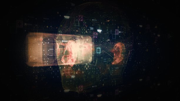 虚拟人形人脸扫描。图片下载