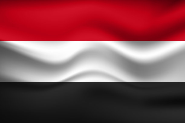 也门国旗。官方颜色的国家象征。模板图标。抽象矢量背景图片下载