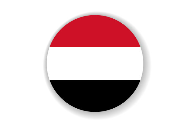 也门国旗。官方颜色的国家象征。模板图标。抽象矢量背景。圆形玻璃轻球，3D大气泡，球体图片下载