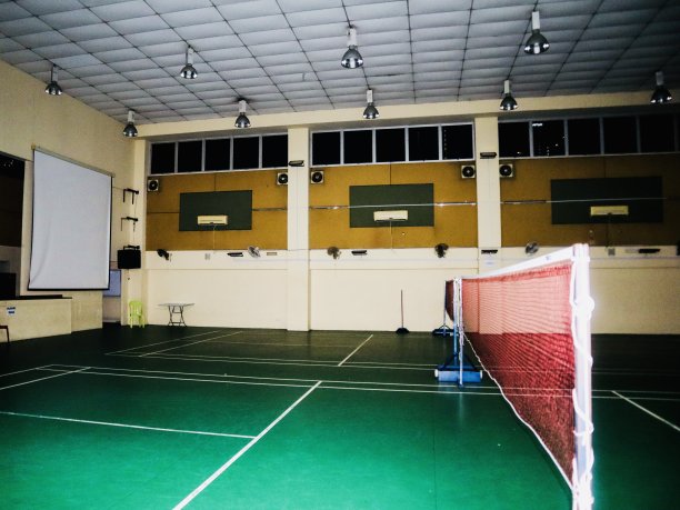 室内羽毛球场，设施齐全。图片下载