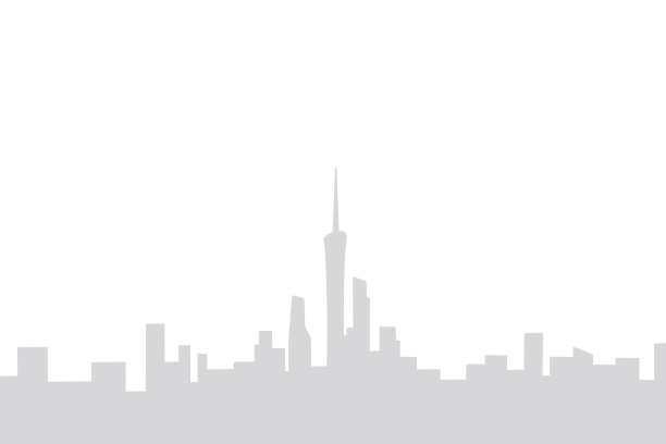 中国城市广州的灰色剪影孤立在白色背景上图片下载