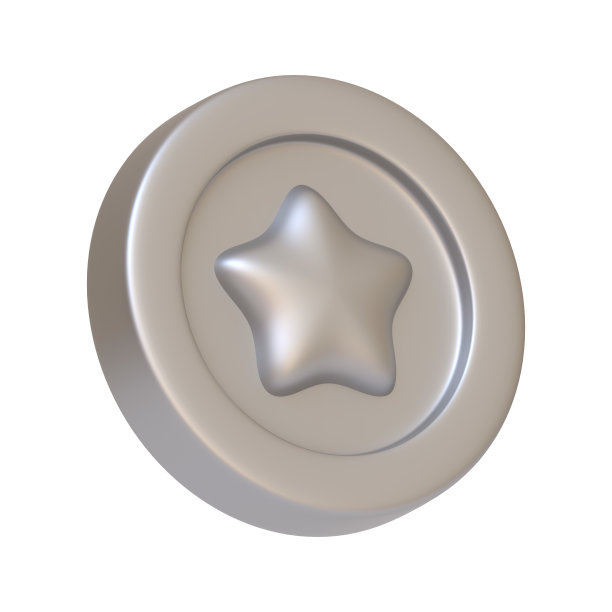 白色背景上有星星的银币图片下载