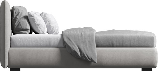 带床头板的双人床侧视图图片下载