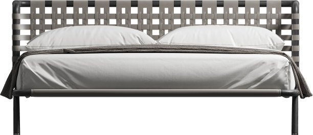 带床头板的双人床前视图图片下载