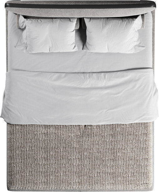 带床头板的双人床俯视图图片下载