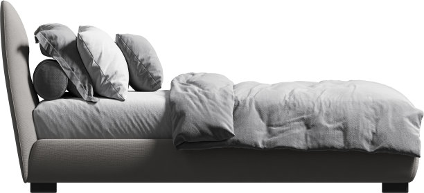 带床头板的双人床侧视图图片下载