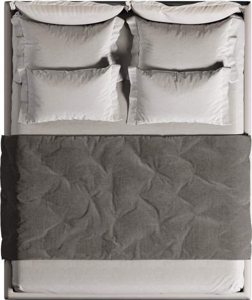 带床头板的双人床俯视图图片下载