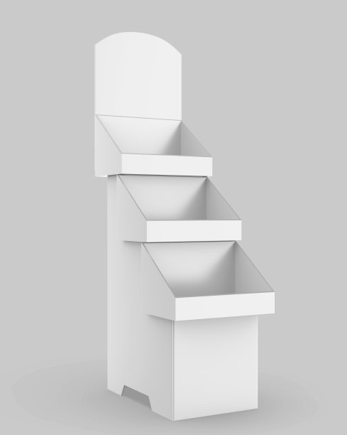 瓦楞纸零售货架支架空白模板。图片下载