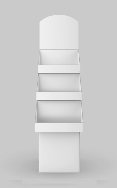 瓦楞纸零售货架支架空白模板。图片下载