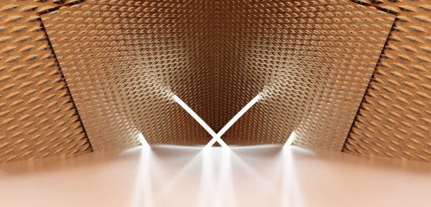 背景辉光曲线技术舞台3D插画图片下载