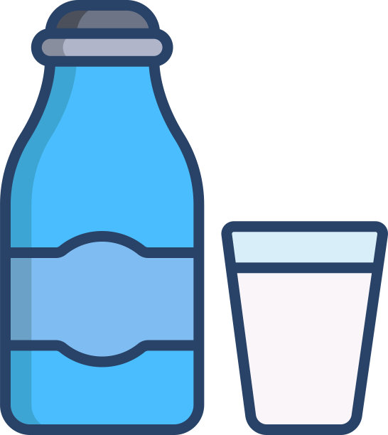 牛奶线性彩色插图图片下载