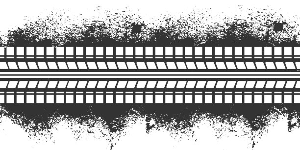 背景有汽车的轮胎痕迹。矢量图图片下载