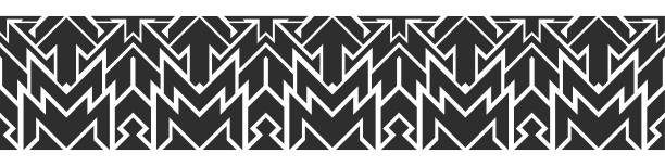 黑色纹身设计，纳瓦霍族，少数民族部落，土著，阿兹特克人。图片下载