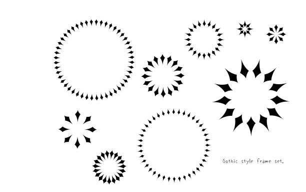 哥特圆框套装。菱形圆框套。图片下载