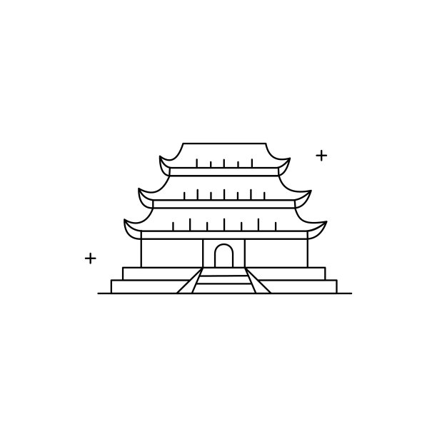 紫禁城矢量插图图标设计图片下载