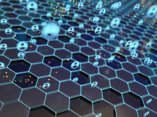 连接概念六边形瓷砖与人的图标图片下载