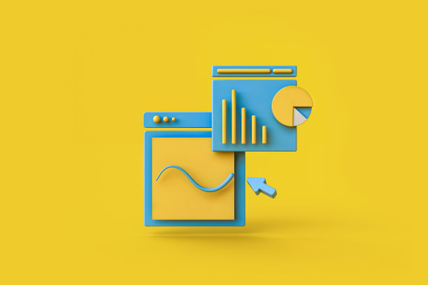 数据分析，仪表板和业务财务报告。3 d渲染。图片下载