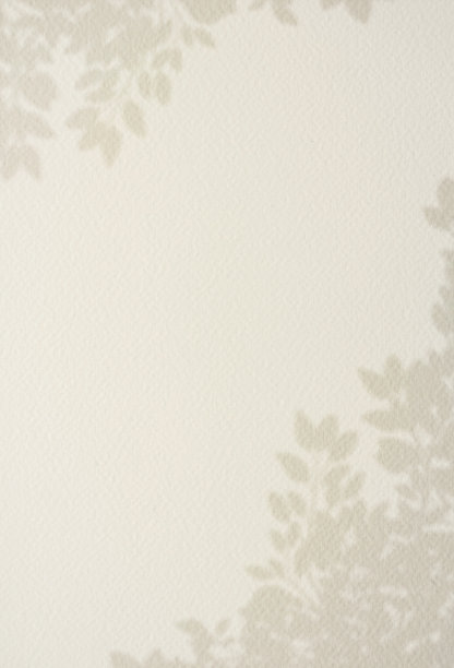 纸纹鳍纹背景与模糊的阴影叶，淡黄色水彩纸粗糙表面的速写本，邀请卡，日记封面的空纸概念图片下载