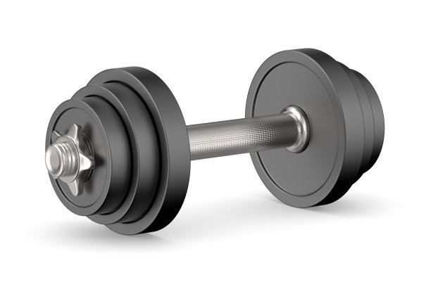白底哑铃。独立的3D插图图片下载