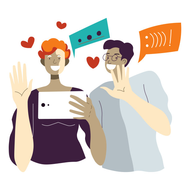 人们使用平板电脑或智能手机与朋友聊天图片下载