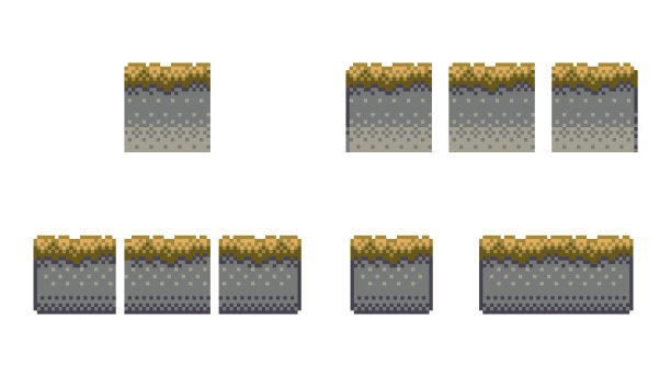 像素艺术瓷砖设置为2d复古电子游戏。图片下载