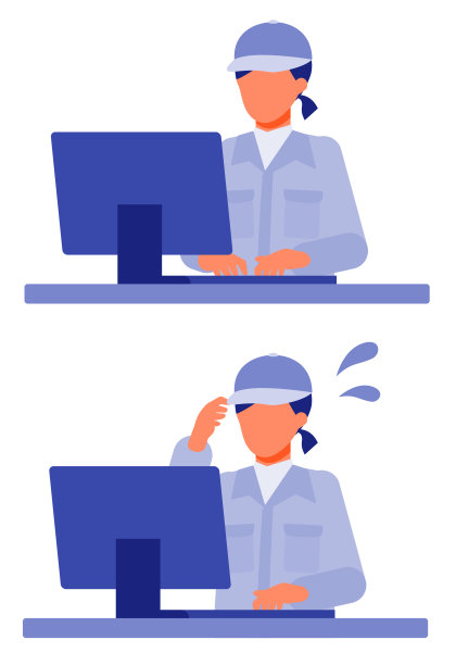 工作的女人。解决问题的概念。女性卡通人物。人们面对头像和图标。PC女人的特写图像。图片下载