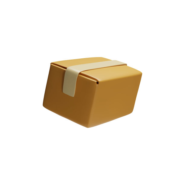 3D矢量插图从一个工艺盒与胶带存储，包装和交付图片下载