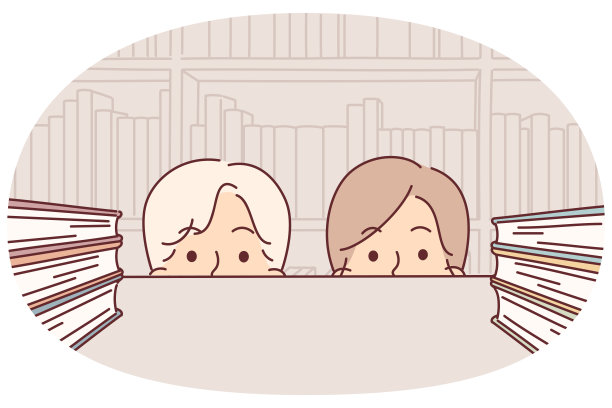 图书馆或书店里有教育文献的书架旁学生的脸图片下载