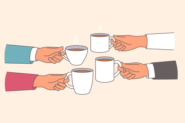 商务人士在休息时间品尝美味的咖啡图片下载