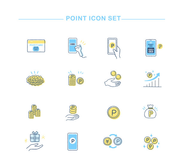 点和点活动图标集图片下载