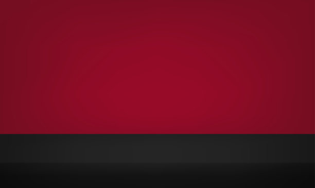 红色和黑色的工作室背景。红黑背景空房间工作室与桌子。图片下载