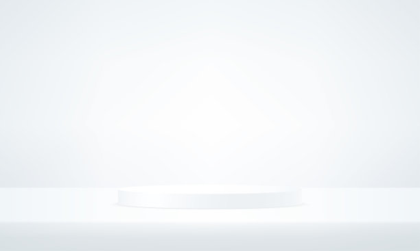 白色的工作室背景。白色背景矢量3d与讲台。产品展示的最小场景。图片下载