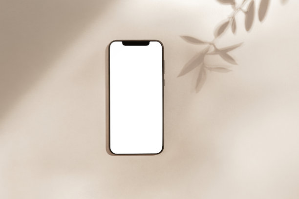 智能手机模拟中性背景阴影和阳光图片下载