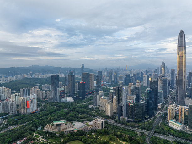 中国深圳全景天际线航拍照片图片下载