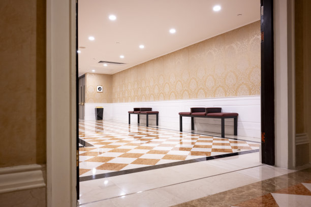 大型豪华酒店的公共走廊图片下载