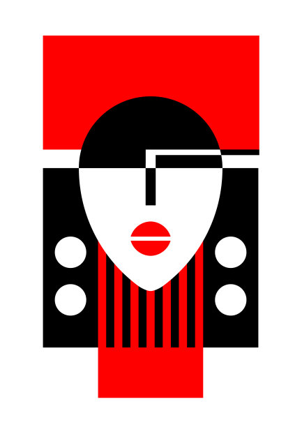 时髦的人物戴着抽象风格的耳环。各行各业的人。《阿凡达》图标。向量的海报。图片下载