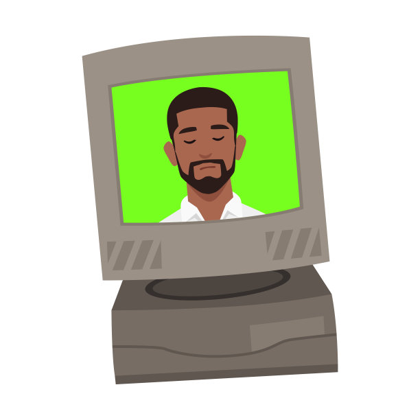 年轻人在复古电视里。图片下载