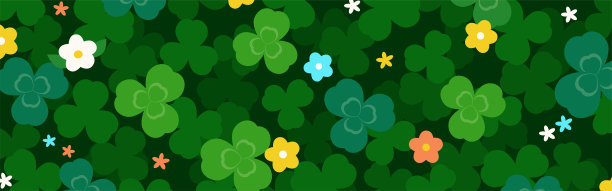 可爱的三叶草背景插图图片下载